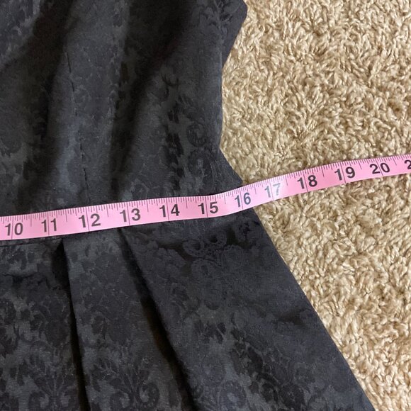 Eva Mendes NY & Co Sleeveless Square Neck Jacquard Fit & Flare Dress, Black,  12 - Picture 7 of 9